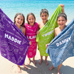 Cousin Crew Beach Doodle beach towel as a Christmas gift for the cousins
