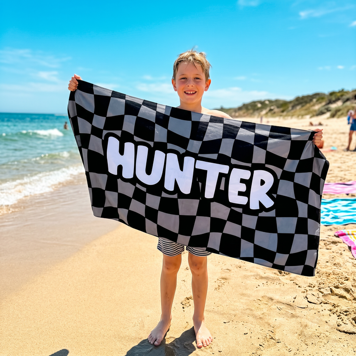 Wavy Check Beach Towel