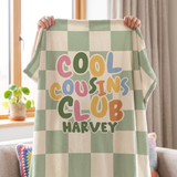 Cousin Crew Check blanket as a Christmas gift for the cousins