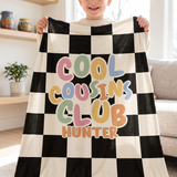 Cousin Crew Check custom name blanket for movie nights and road trips - The Custom Co
