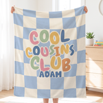 Matching Cousin Crew Check blanket for the cousins - The Custom Co