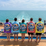 Cruise Crew Sunset beach towel personalised with each name, cruise gift