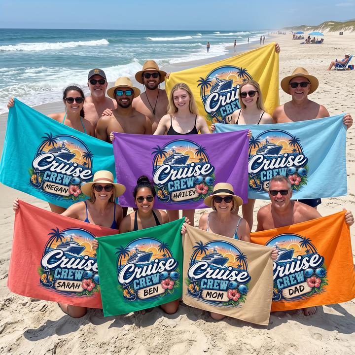 Cruise Crew Sunset | Personalised Quick Dry Sand-Free Towel