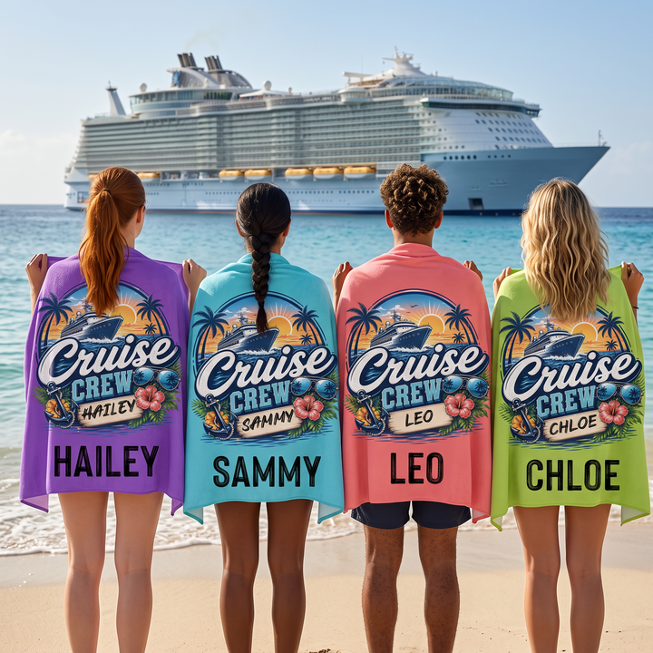 Cruise Crew Sunset | Personalised Quick Dry Sand-Free Towel