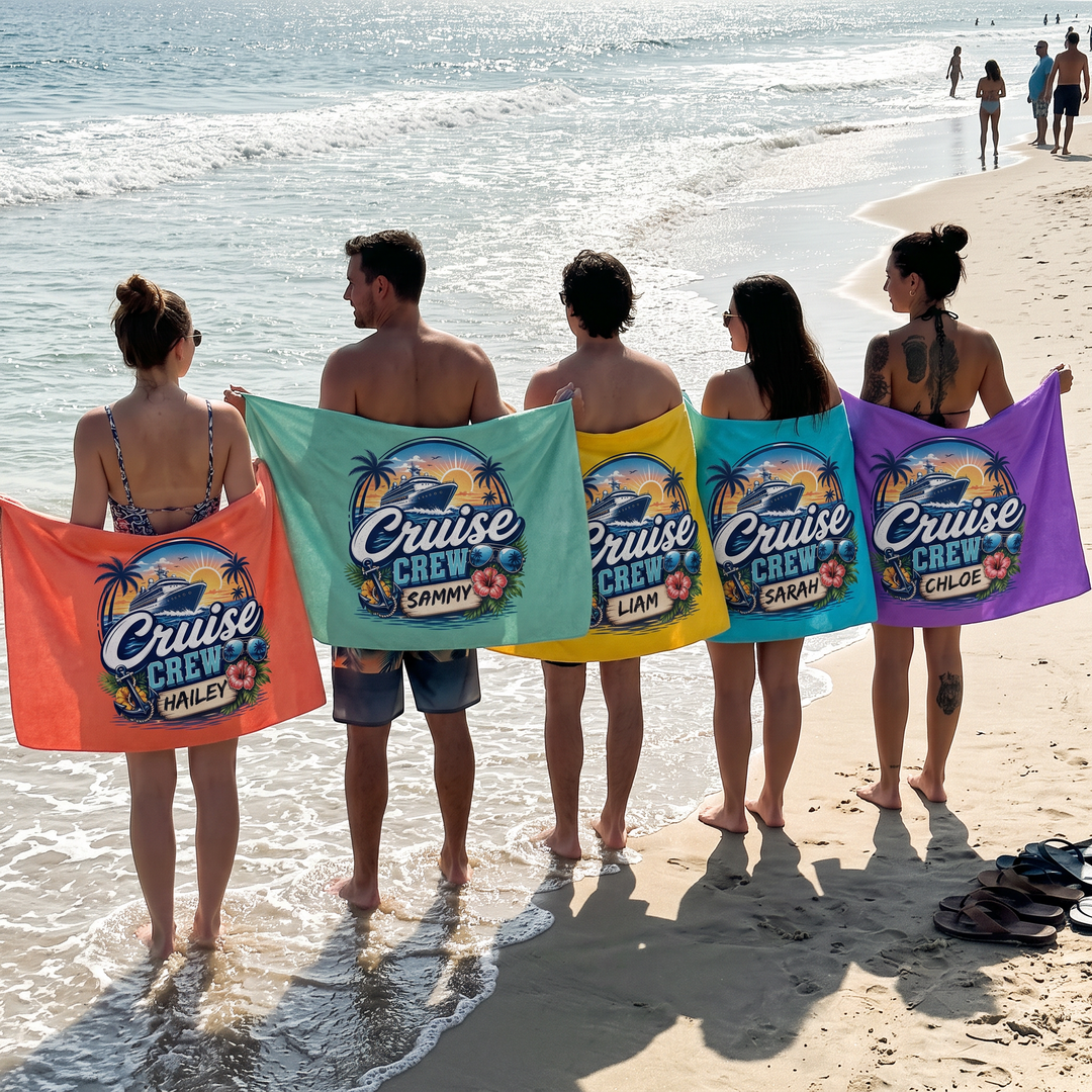 Cruise Crew Sunset | Personalised Quick Dry Sand-Free Towel