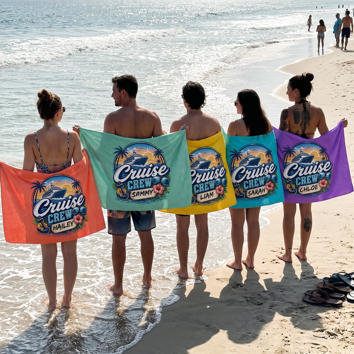 Cruise Crew Sunset | Personalised Quick Dry Sand-Free Towel