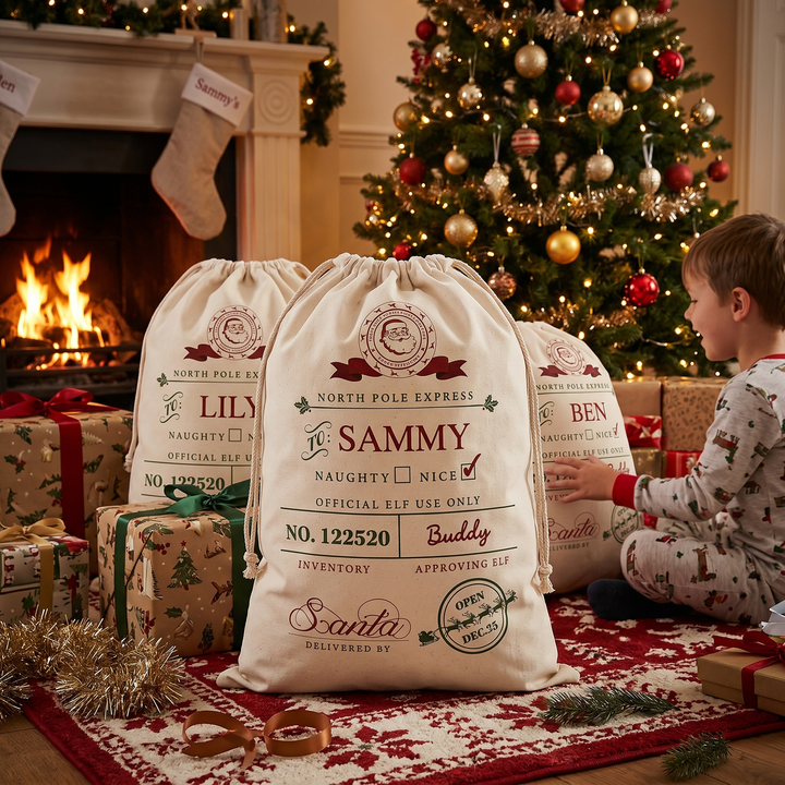 Personalised Naughty or Nice Santa Sack