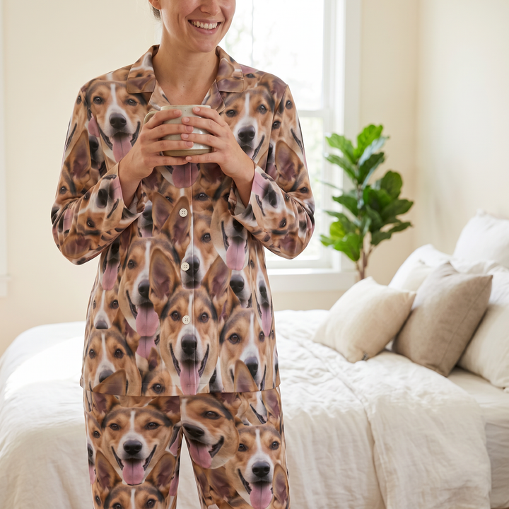 Personalised Pet Face Mash Pyjama Set
