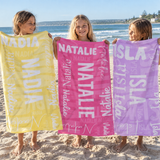 Name Collage Personalised Beach Towel