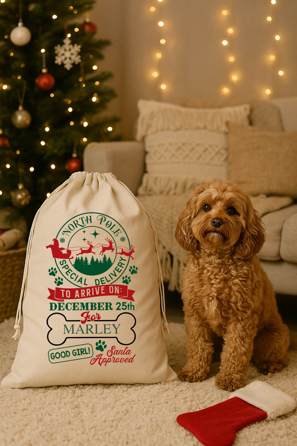 Dog Santa Sack - Personalised For Pets