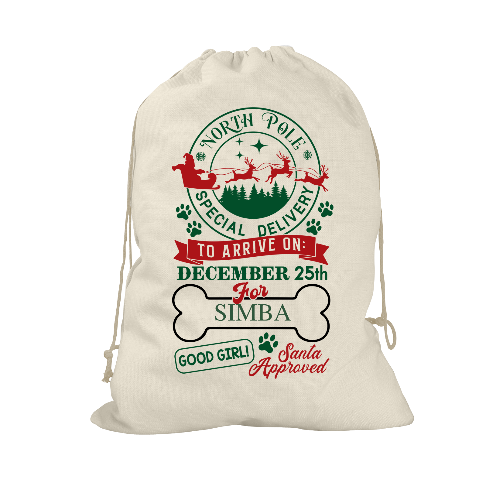 Merry Woofmas Santa Sack