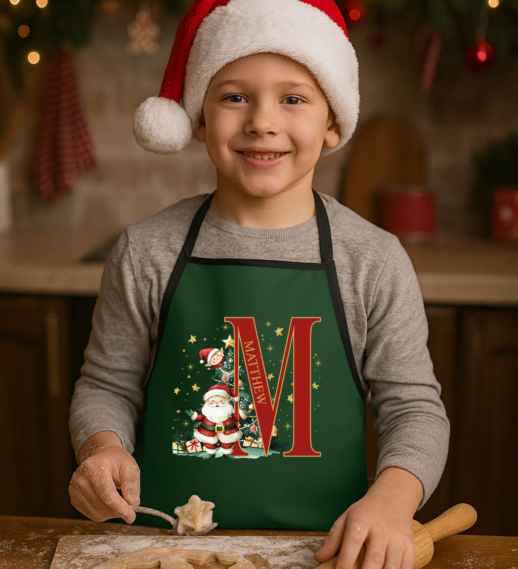 Santa Initial Kids Apron