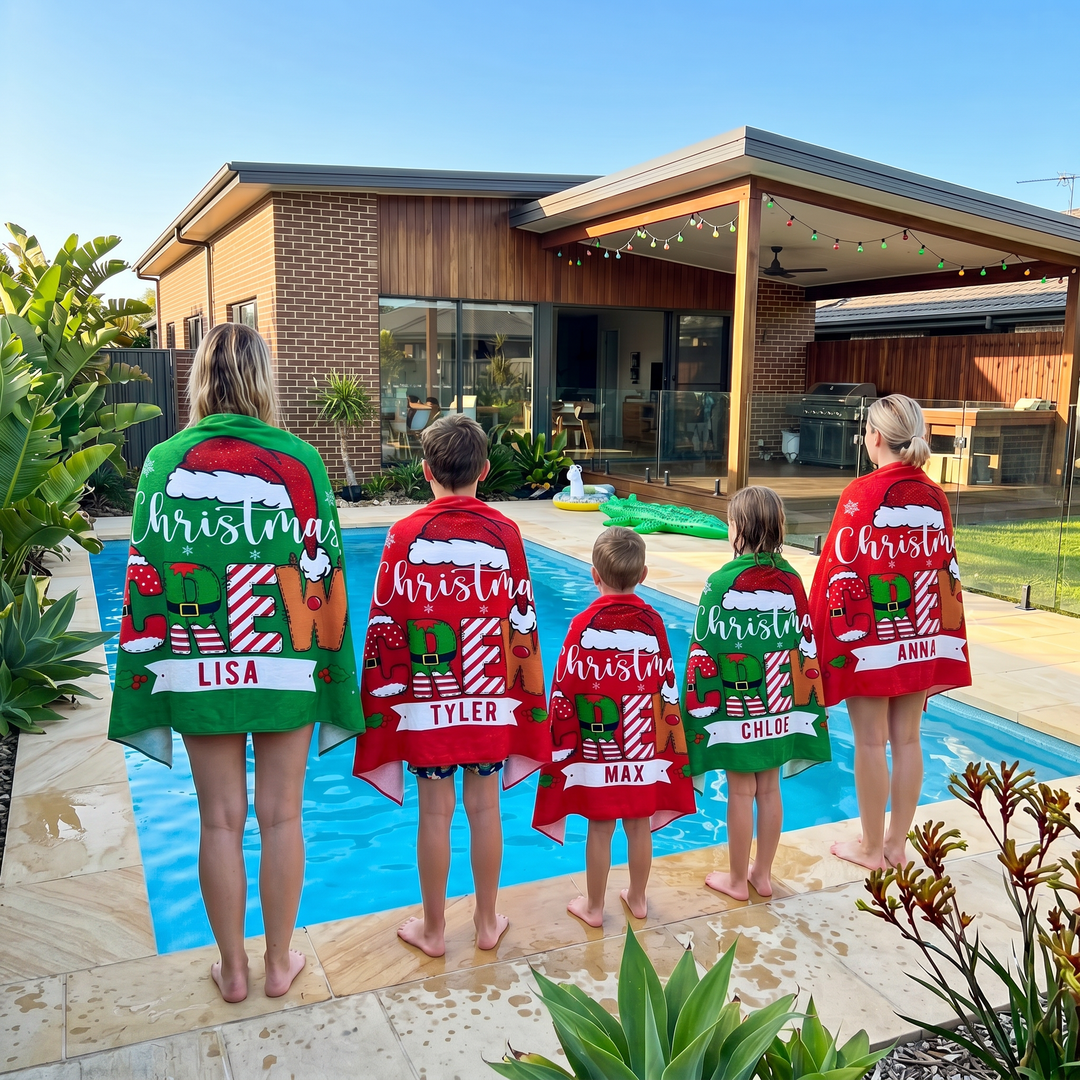 Christmas Crew Personalised Towel