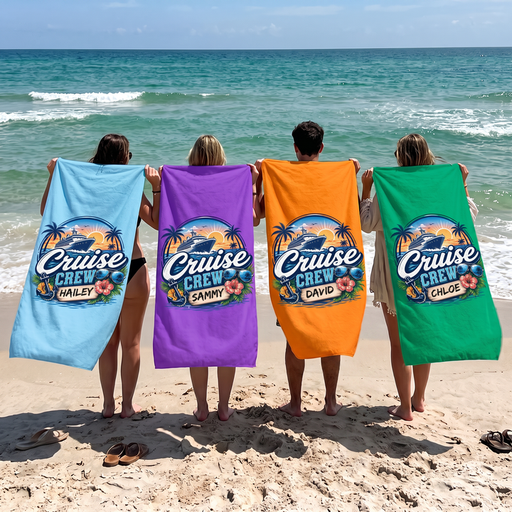 Cruise Crew Sunset | Personalised Quick Dry Sand-Free Towel