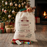 Naughty or Nice Santa sack in hard-wearing fabric, made for Christmas morning - The Custom Co