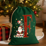 Santa and elf Christmas sack with custom name