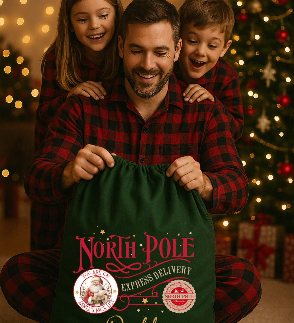 CUSTOM SANTA SACK NORTH POLE