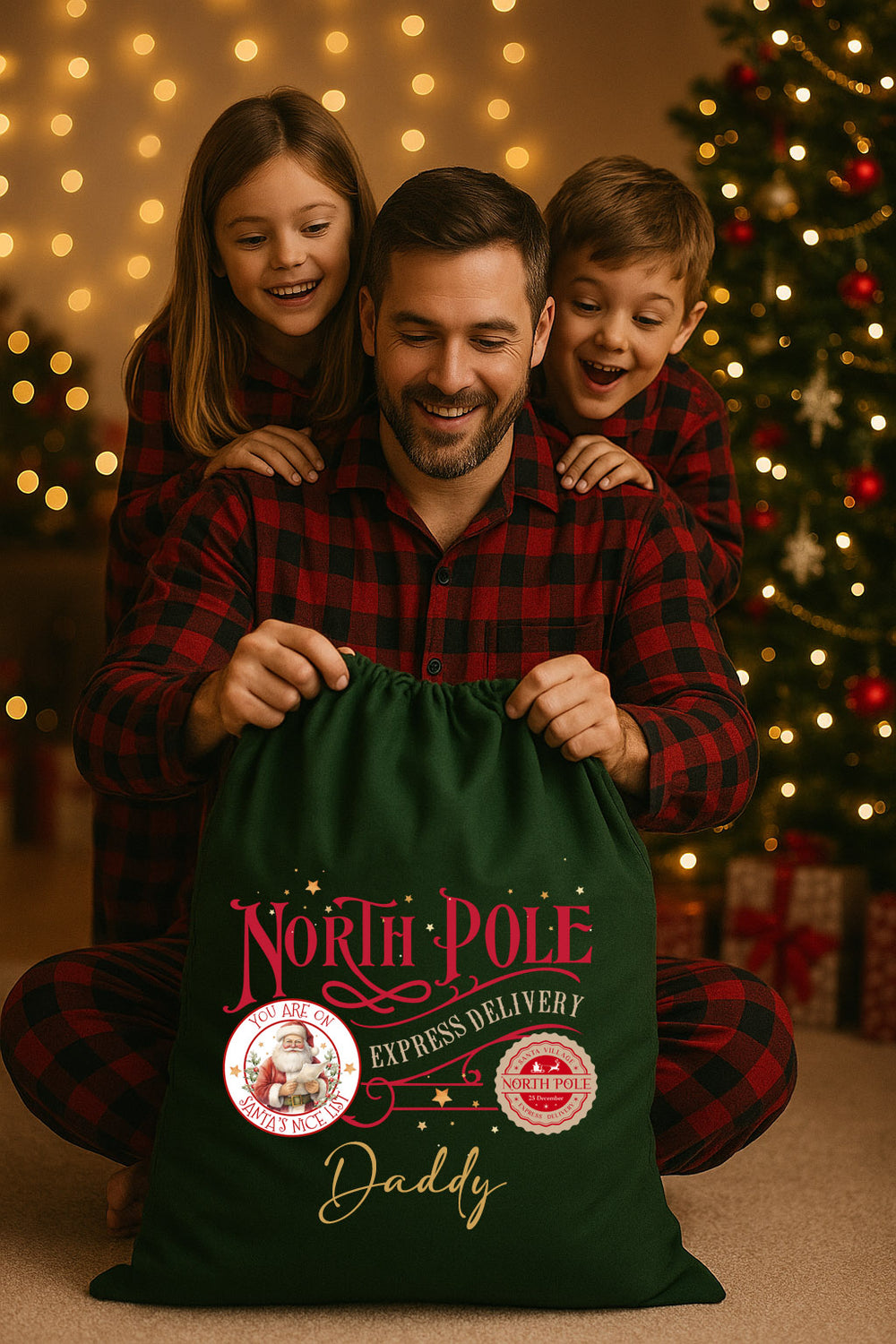 CUSTOM SANTA SACK NORTH POLE