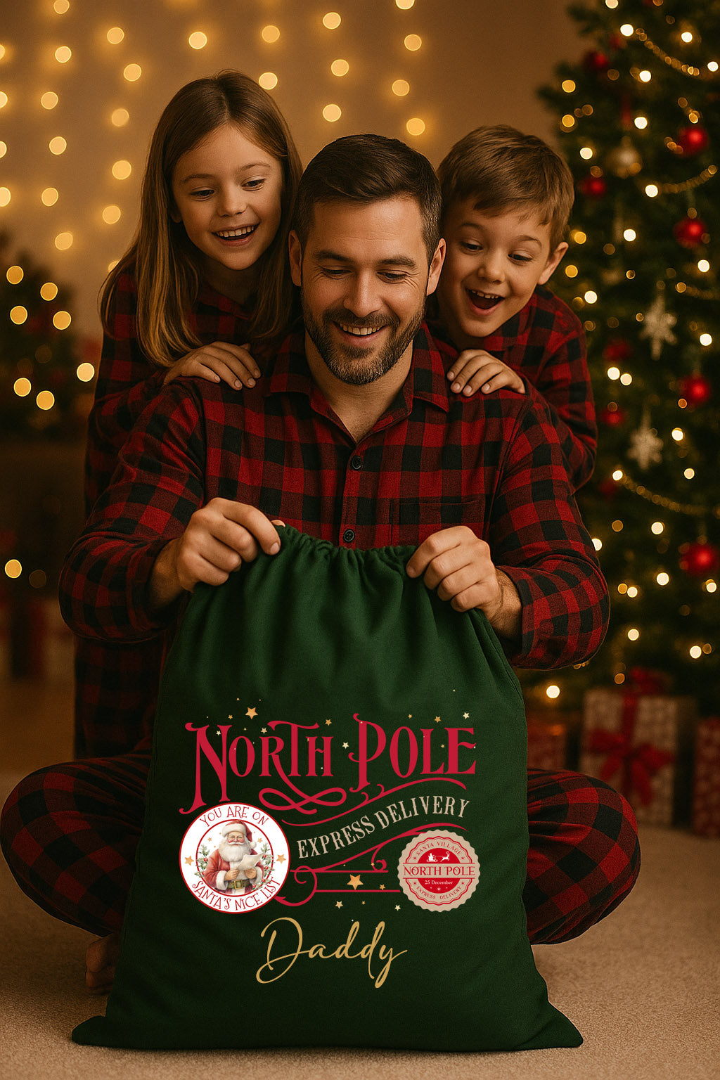 CUSTOM SANTA SACK NORTH POLE