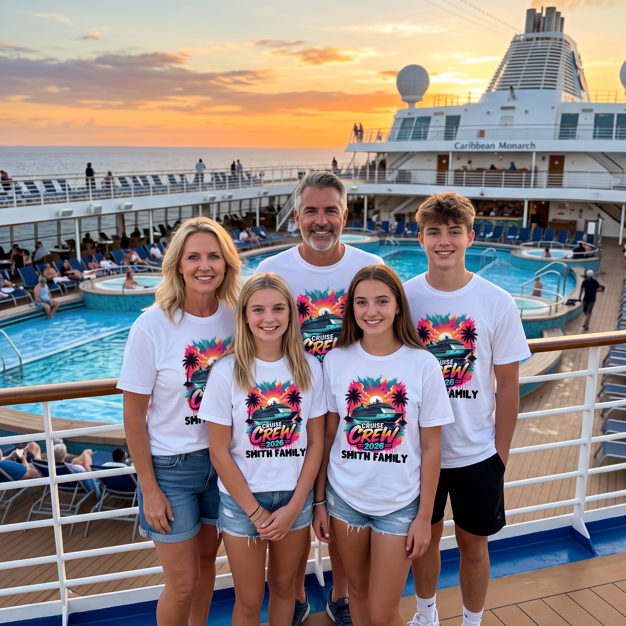 Cruise Crew 2026 t-shirt in soft cotton, made for family cruise holidays - The Custom Co