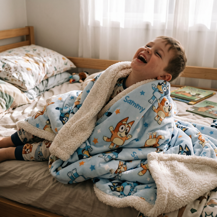 Personalised Kids Luxe Sherpa Blanket