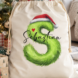 Mean Green Monogram Santa Sack
