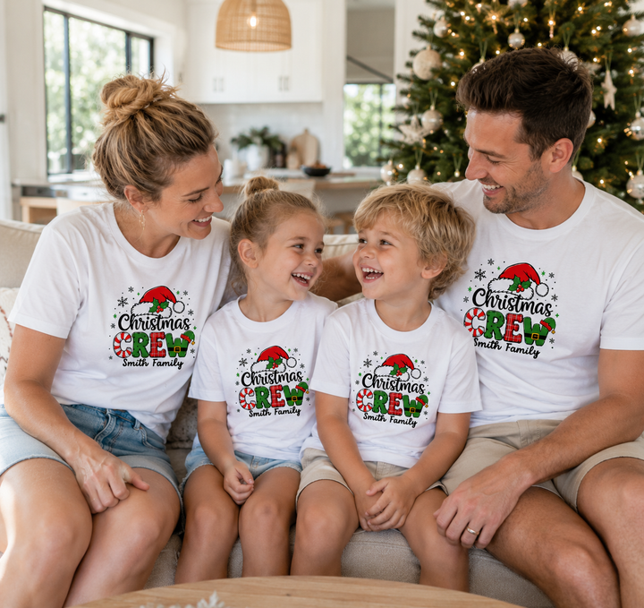 Personalised Christmas Crew Family T-Shirt