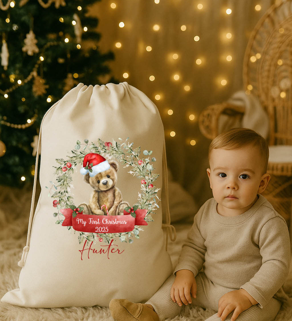 Teddy Bears First Christmas Santa Sack