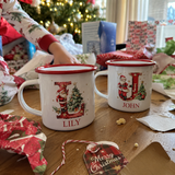 Santa Monogram Enamel Mug