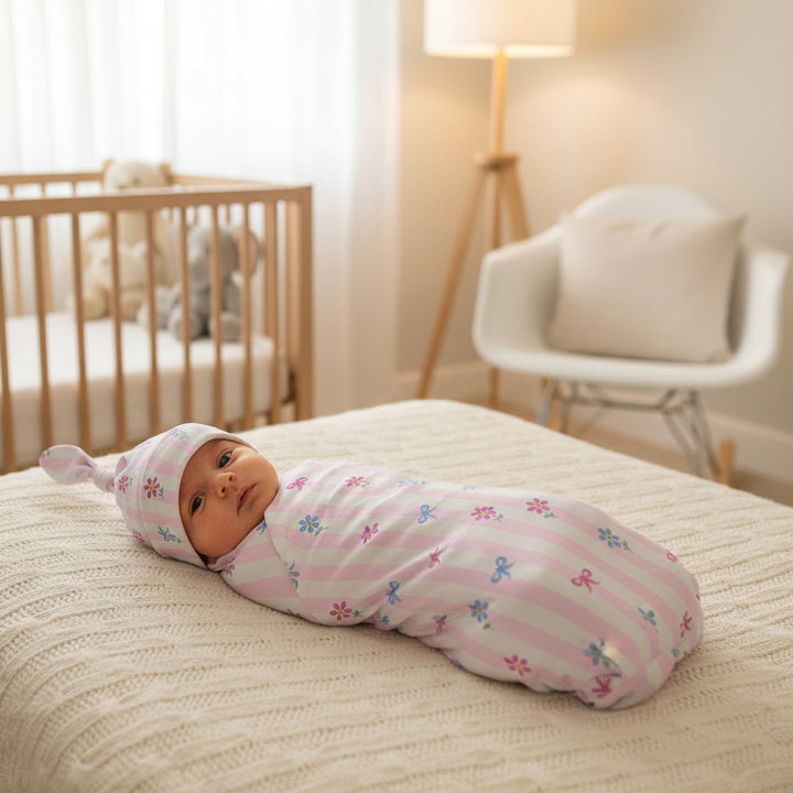 Bows &amp; Daisies Swaddle Set (Non-Personalised)