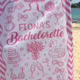 Bachelorette Party personalised beach towel with custom names - The Custom Co