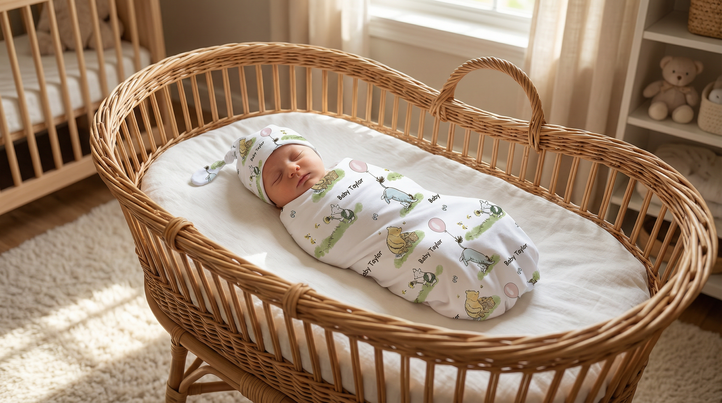 custom winnie the pooh swaddle