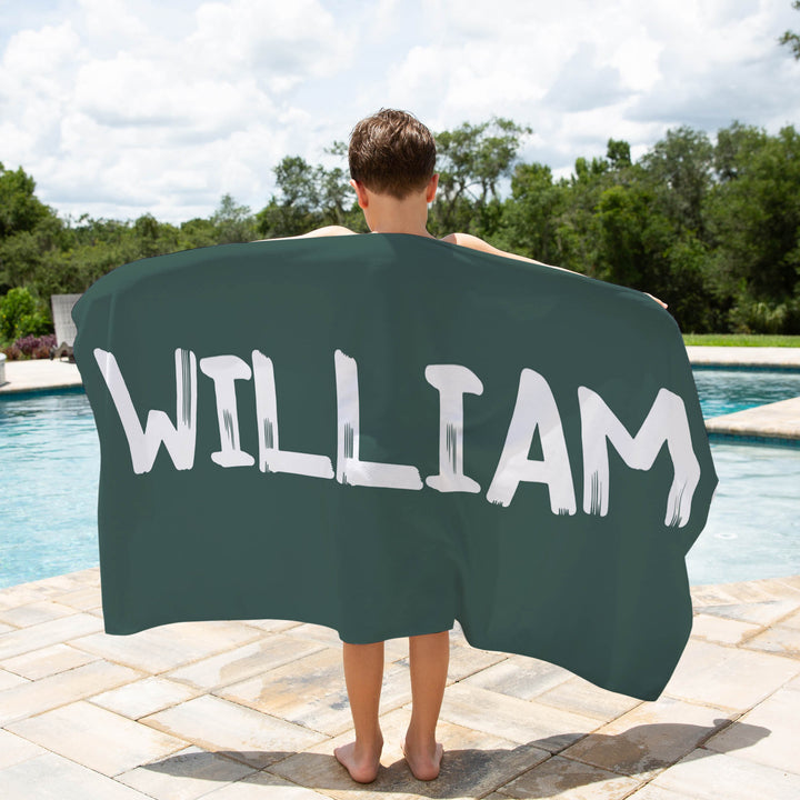 Solid Colour Personalised Kids Beach Towel