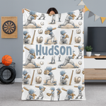 personalised baseball blanket - sport design for kids 