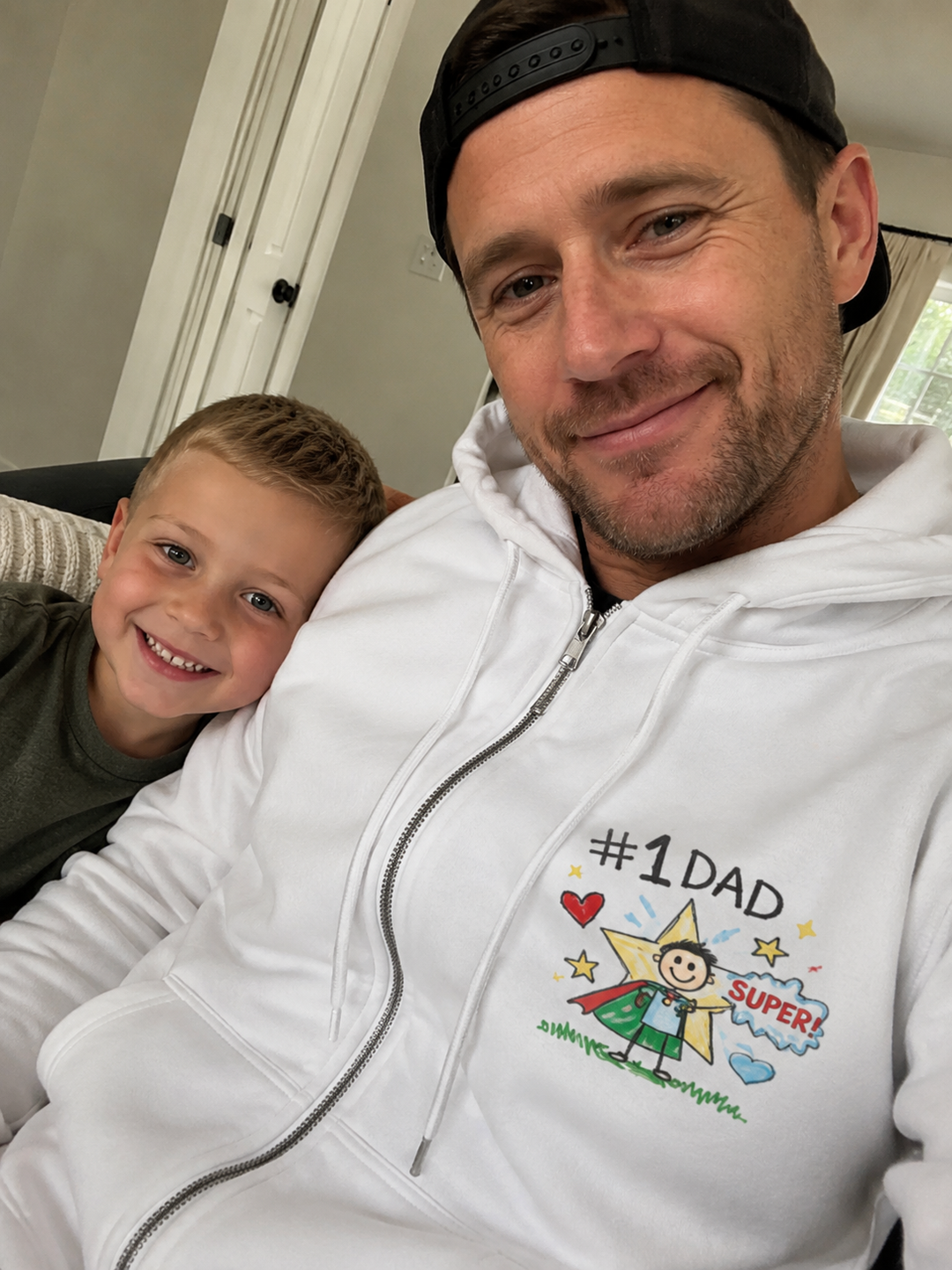 Personalised Kids Drawing Hoodie for Dad
