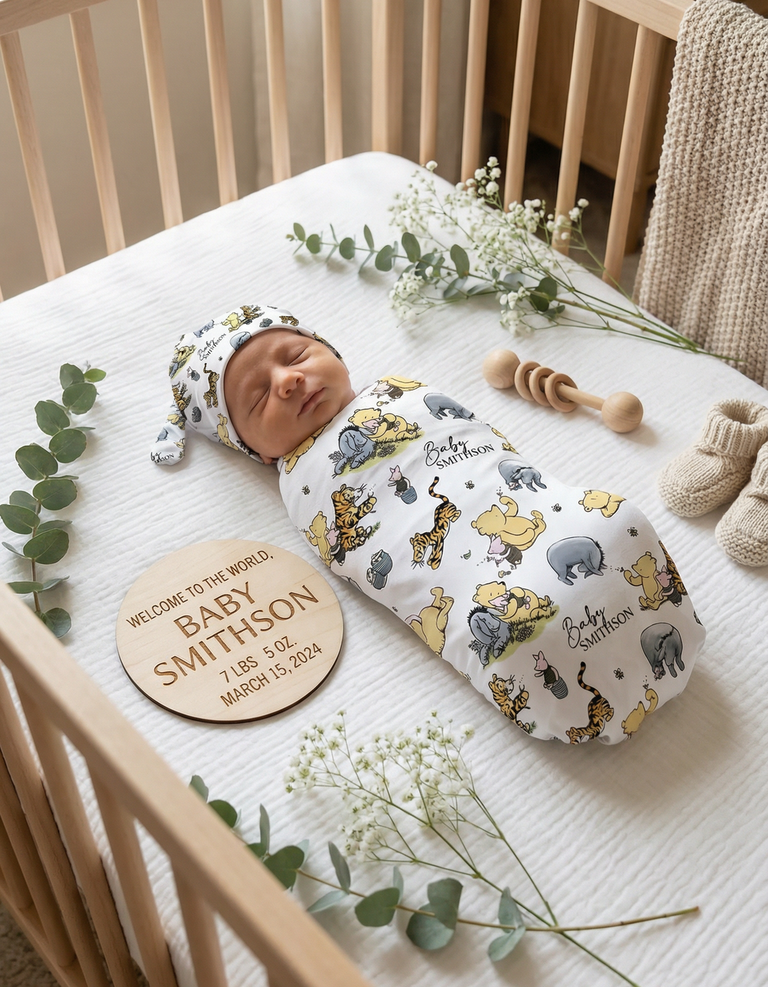 birth announcement swaddle