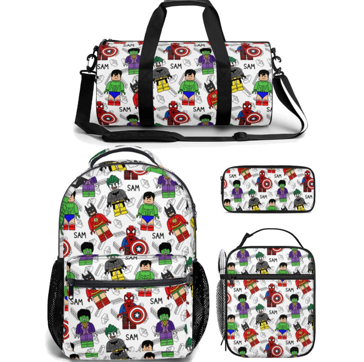 boys backpack lunch bag duffle bag combo