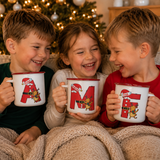 Santa Suit Initial Enamel Mug