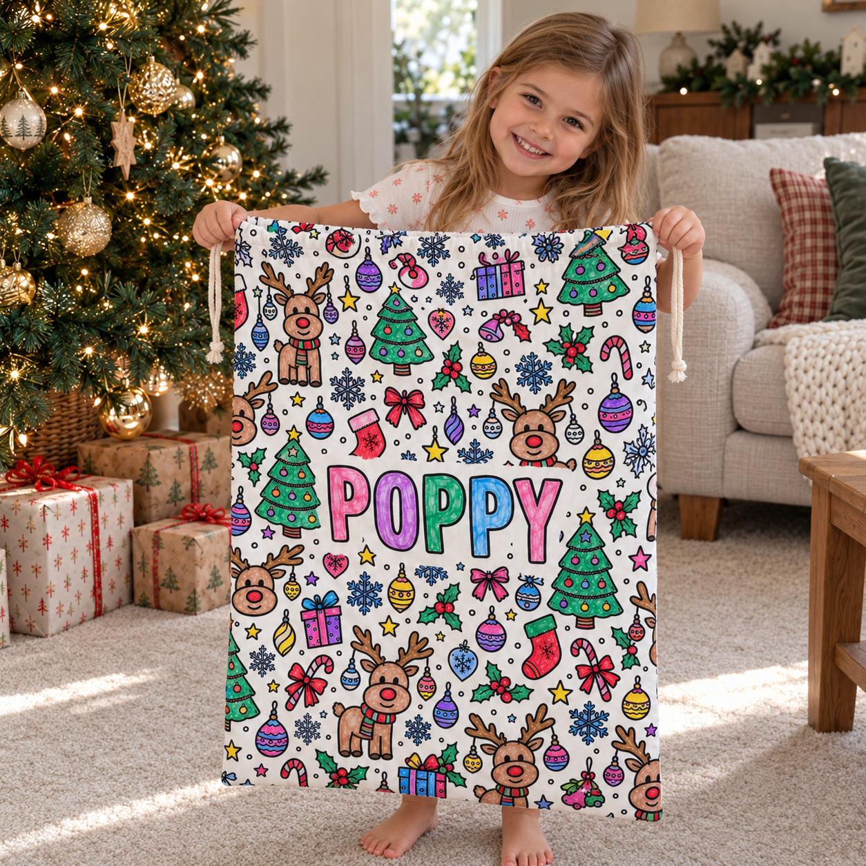 Christmas Colouring Santa Sack