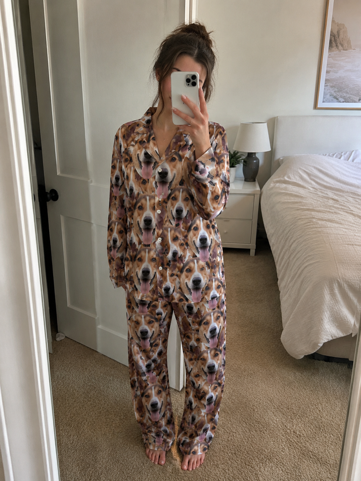 Personalised Pet Face Mash Pyjama Set