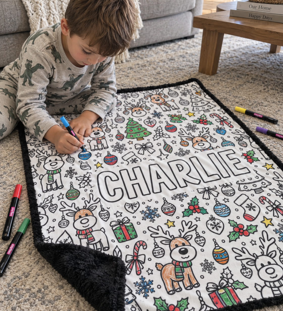 Personalised Christmas Colouring Blanket