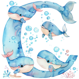 Whale Initial Hooded Towel