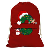 Initial Christmas Drawstring Sack - Reindeer
