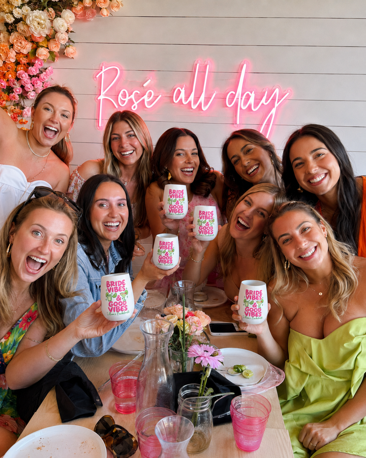 Bride Vibes personalised wine tumbler, wedding party gift – The Custom Co