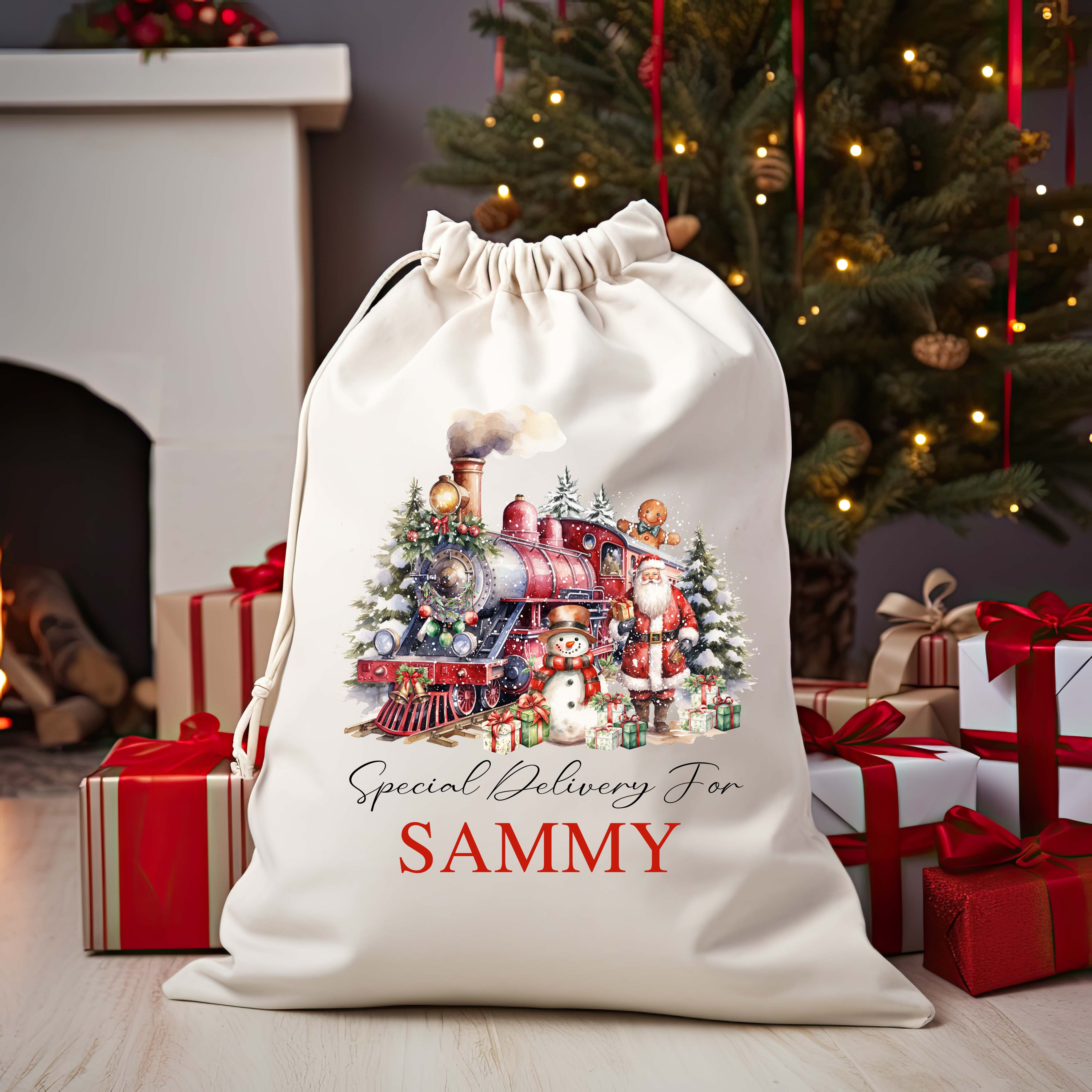 Santa Sacks Christmas train