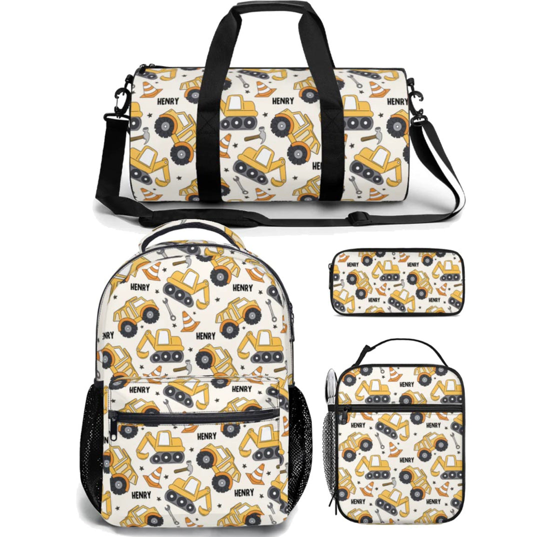 construction backpack lunch bag duffle bag combo