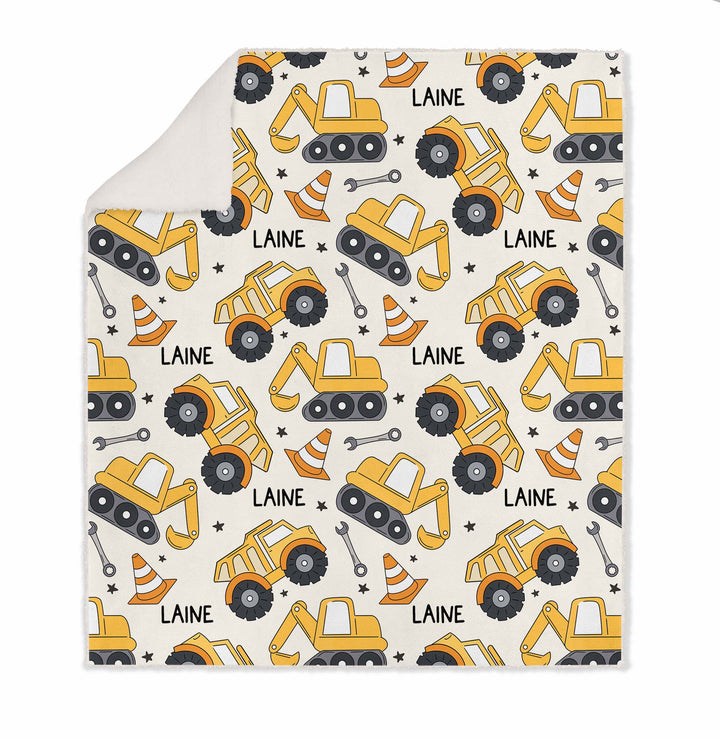 CONSTRUCTION KIDS SHERPA BLANKET