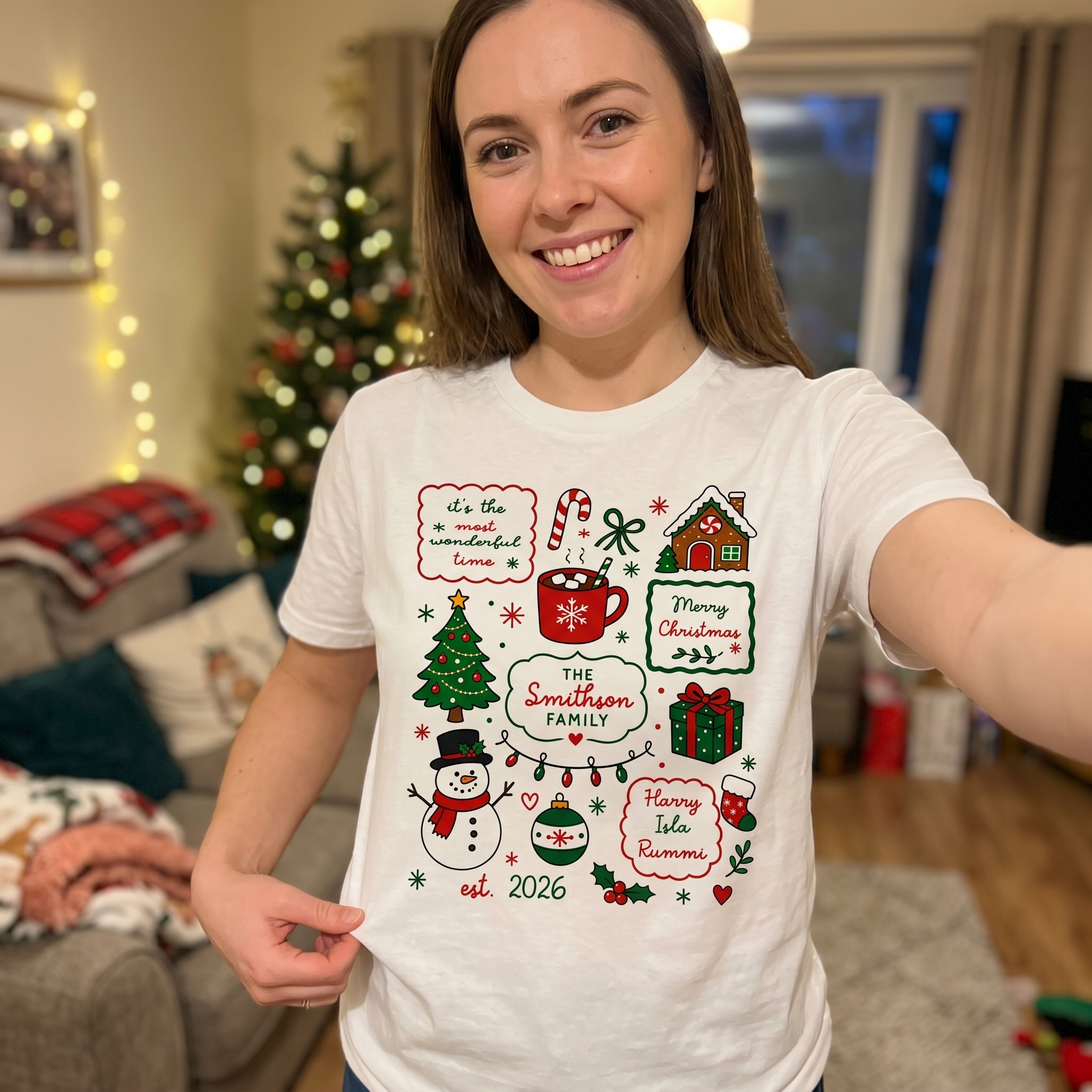 Personalised Family Time Christmas Shirt