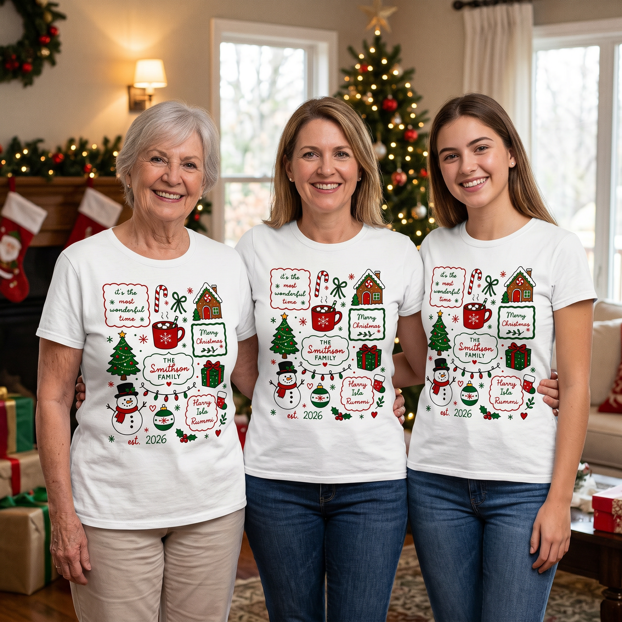 Personalised Family Time Christmas Shirt