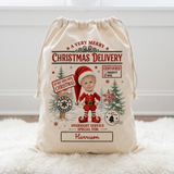 Photo Elf Santa sack personalised with each name, Christmas gift